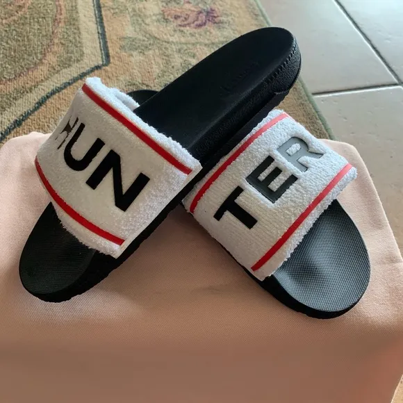 Hunter Women Terry Towelling Logo Adjustable Slide