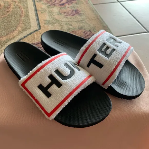 Hunter Women Terry Towelling Logo Adjustable Slide