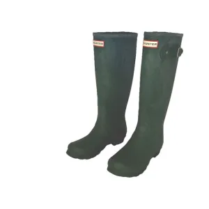 Hunter Women's Size 7 Classic Tall Rain Boots Green Adjustable Straps Waterproof