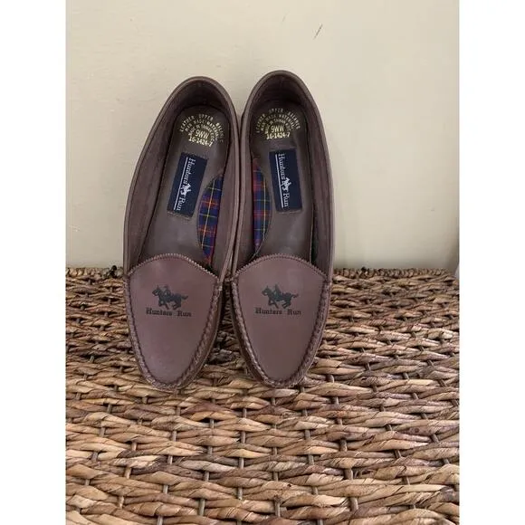 Hunters Run Luxury Loafers Leather Brown Old Money Size 9