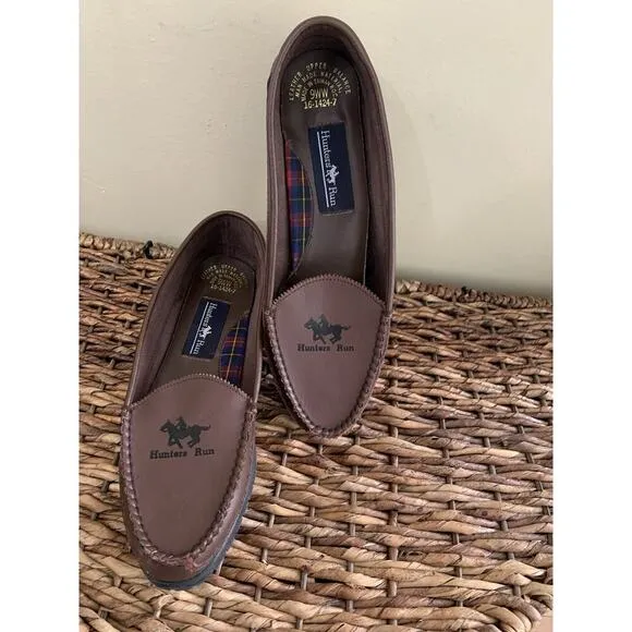 Hunters Run Luxury Loafers Leather Brown Old Money Size 9