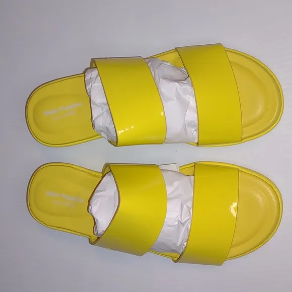 🐾HUSH PUPPIES Brite Jells Wedge Slides in Sun Yellow