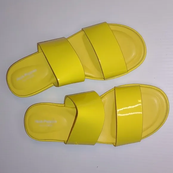 🐾HUSH PUPPIES Brite Jells Wedge Slides in Sun Yellow