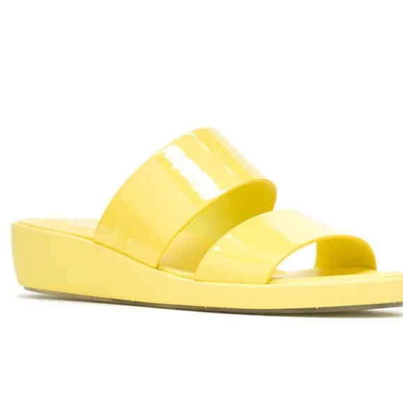 🐾HUSH PUPPIES Brite Jells Wedge Slides in Sun Yellow