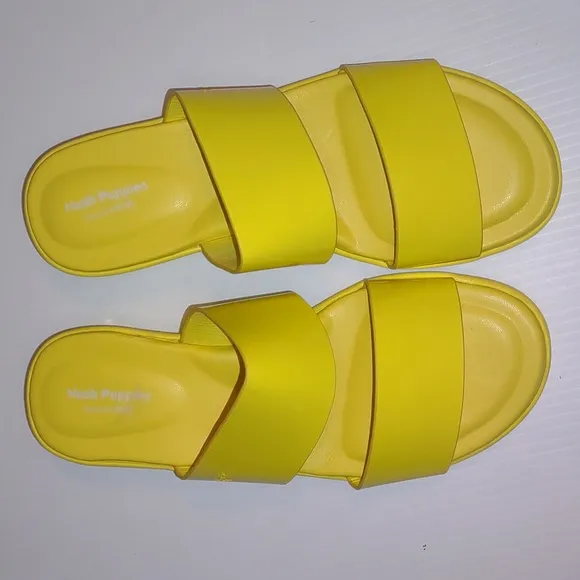 🐾HUSH PUPPIES Brite Jells Wedge Slides in Sun Yellow