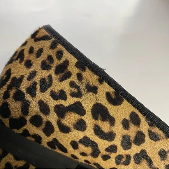 Hush puppies Sadie Tassel Slip-On Flats Leopard print leather calf hair -7 Wide