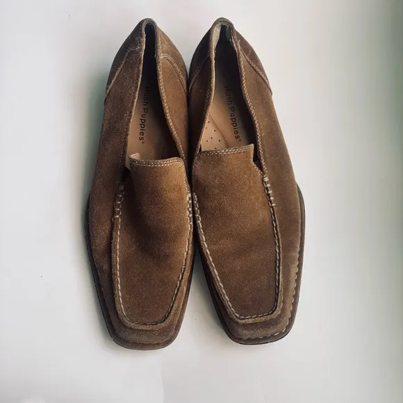 Hush Puppies Slip On Casual Suede Brown Loafers Men’s Size 8.5
