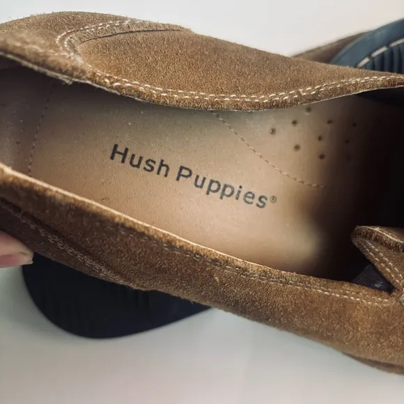 Hush Puppies Slip On Casual Suede Brown Loafers Men’s Size 8.5