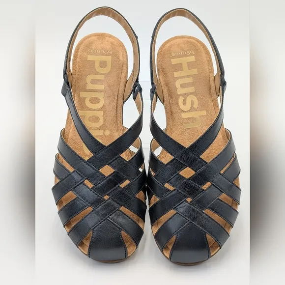 Hush Puppies Supreme Comfort Casual Ridley Black  Fisherman Flats Women Sz 9.5 M