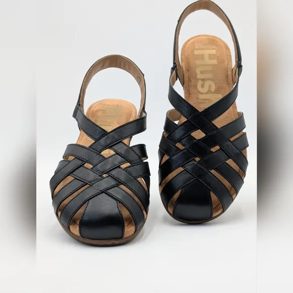 Hush Puppies Supreme Comfort Casual Ridley Black  Fisherman Flats Women Sz 9.5 M