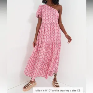 HYACINTH HOUSEPink Geo Floral One Shoulder Paden Maxi Dress