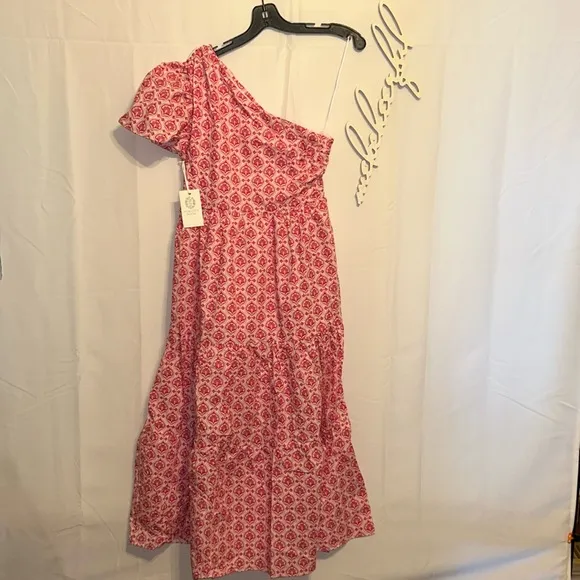 HYACINTH HOUSEPink Geo Floral One Shoulder Paden Maxi Dress