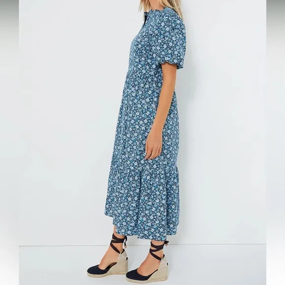 HYACINTH HOUSEZip Front Bluebells Floral Midi Dress