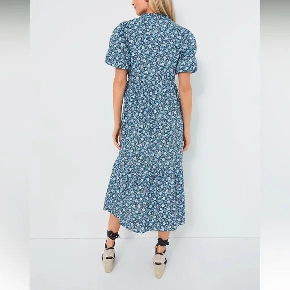 HYACINTH HOUSEZip Front Bluebells Floral Midi Dress