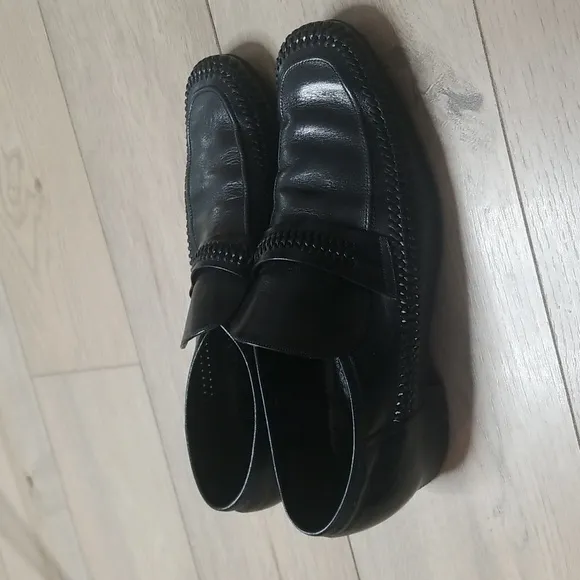Idlers by Florsheim mens black leather Vintage loafers sz 101/2