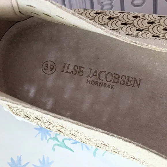 Ilse Jacobsen Tulip Ballet Flats 39 9 Gold Metallic Slip On Slippers Travel 0026