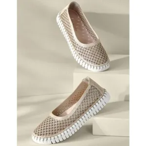 Ilse Jacobsen Tulip Ballet Flats 39 9 Gold Metallic Slip On Slippers Travel 0026