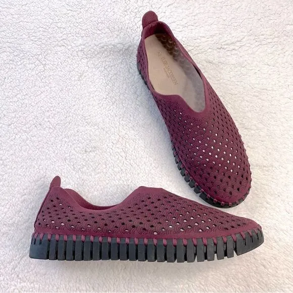 ILSE JACOBSEN TULIP PERFORATED SLIP-ON SNEAKERS