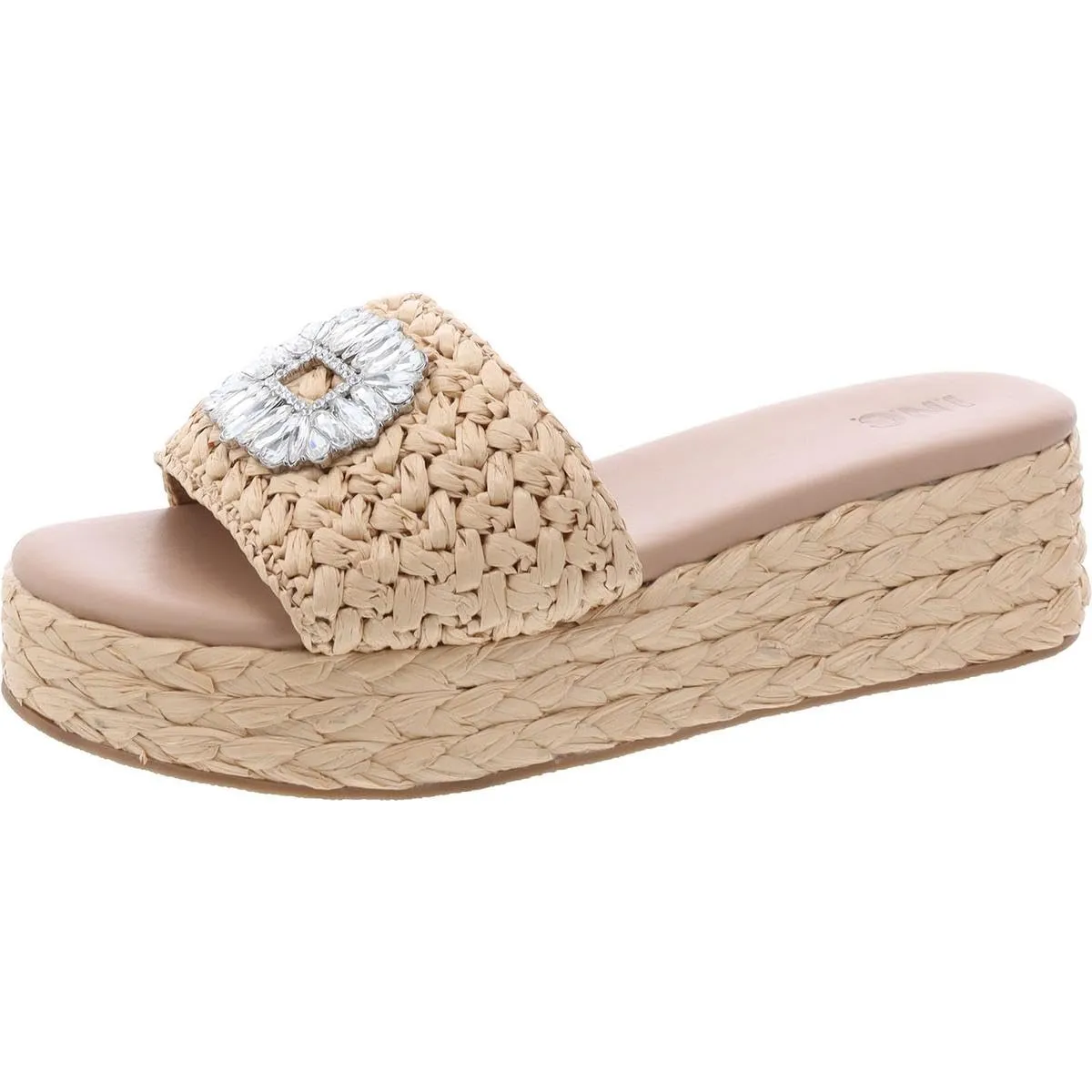 INC Womens Blakee Open Toe Platform Espadrilles Beige 9 Medium (B,M)