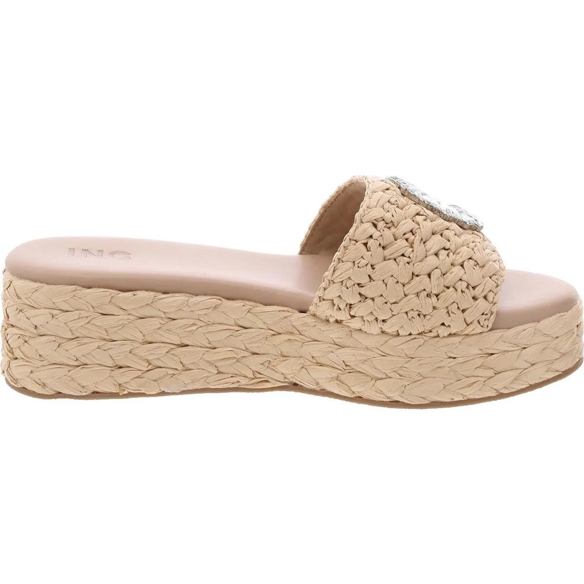 INC Womens Blakee Open Toe Platform Espadrilles Beige 9 Medium (B,M)