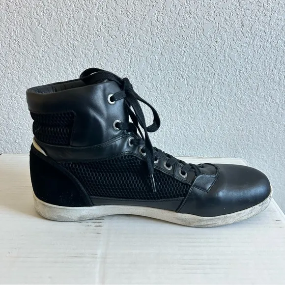 Indian Motorcycle Hi-Top Mesh Riding Sneakers 12 Black Vibram Soles Lace Up