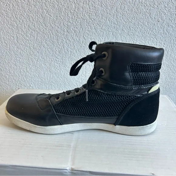Indian Motorcycle Hi-Top Mesh Riding Sneakers 12 Black Vibram Soles Lace Up