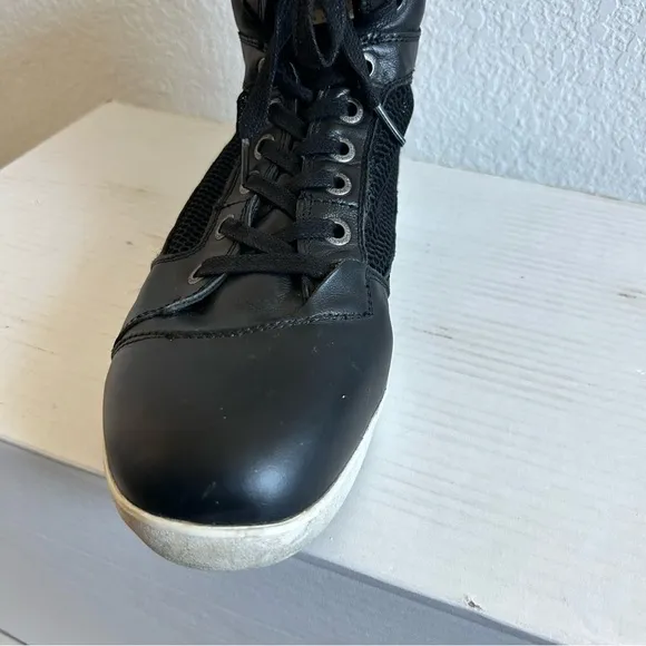 Indian Motorcycle Hi-Top Mesh Riding Sneakers 12 Black Vibram Soles Lace Up