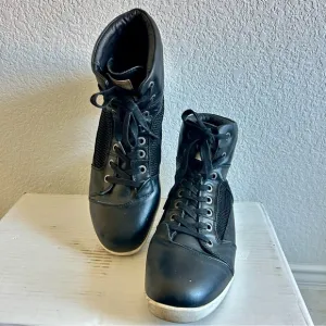 Indian Motorcycle Hi-Top Mesh Riding Sneakers 12 Black Vibram Soles Lace Up