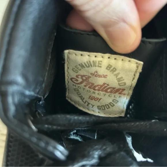 Indian Motorcycle Hi-Top Mesh Riding Sneakers 12 Black Vibram Soles Lace Up