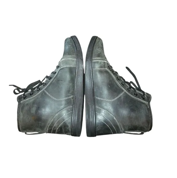 Indie Ridge The Crow 5 Gray Leather Waterproof Motorcycle Riding Boots Size 10.5