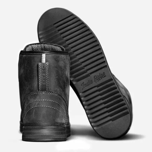 Indie Ridge The Crow 5 Gray Leather Waterproof Motorcycle Riding Boots Size 10.5