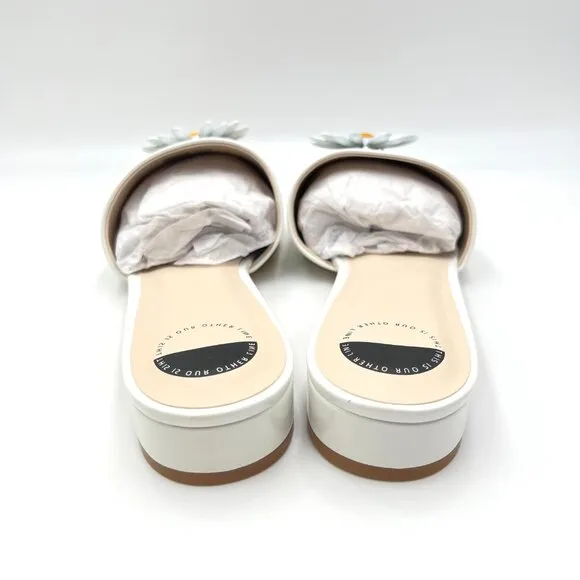 Intentionally Blank Womens Size 10 Monday White Daisy Mules Slides Sandals Shoes