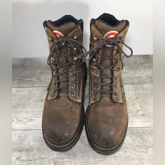 Irish Setter Men’s 83800 Ramsey Brown Leather Aluminum Toe Waterproof Boots 8.5