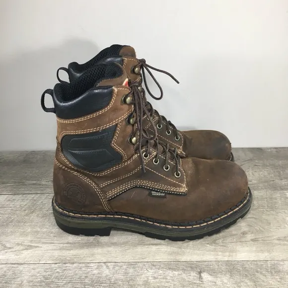 Irish Setter Men’s 83800 Ramsey Brown Leather Aluminum Toe Waterproof Boots 8.5