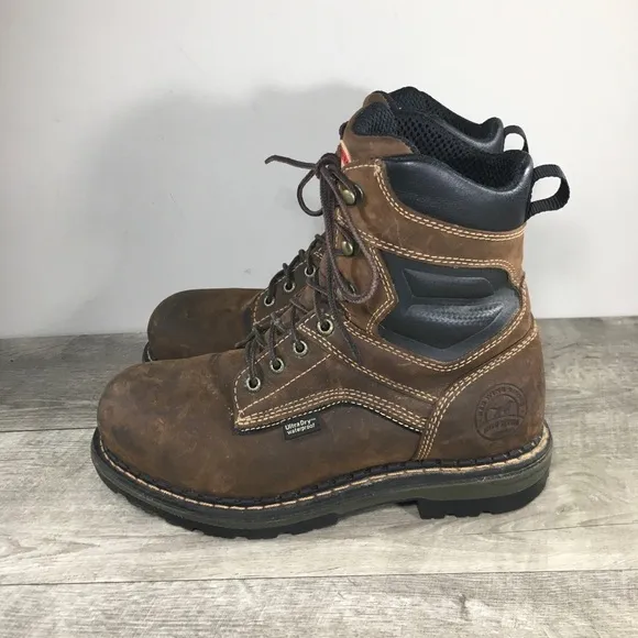 Irish Setter Men’s 83800 Ramsey Brown Leather Aluminum Toe Waterproof Boots 8.5