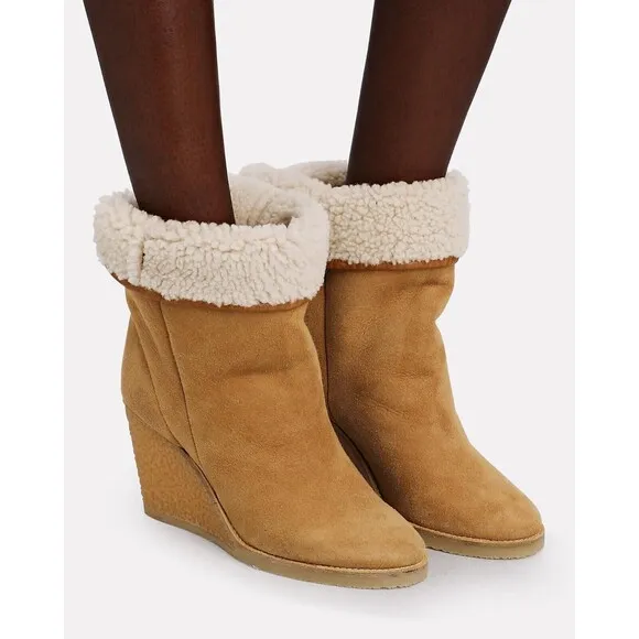 Isabel Marant Totam Shearling Wedge Boots- NIB Size  EU 39 US 8.5