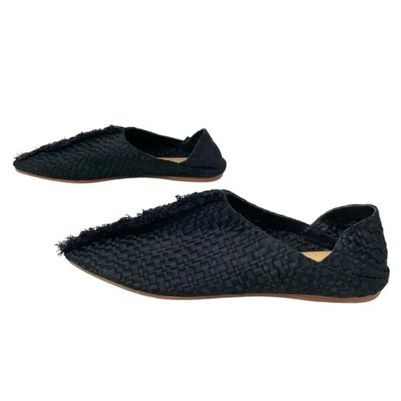 ISO! NEW Zara Black Woven Babouche Pointed Toe Flats Size 40