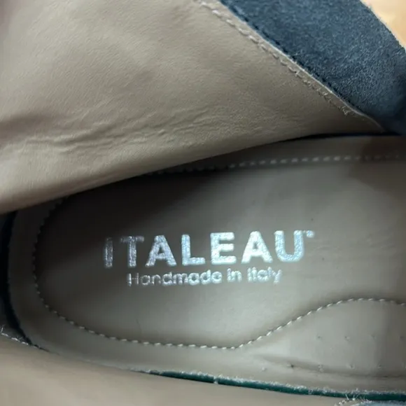 Italeau Italian Suede Foliana Ankle Boots Size 39 (8.5) Gray Waterproof NWOT