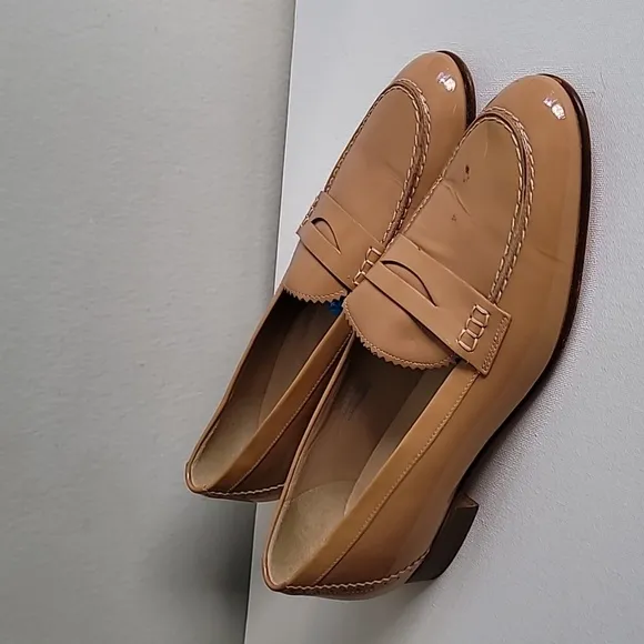 J. Crew Biella loafers Sz 9.5 Patent Leather Tan