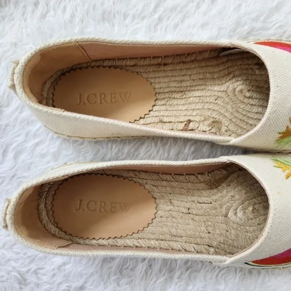 J. Crew Canvas Embroidered Fruit Espadrilles Size 7