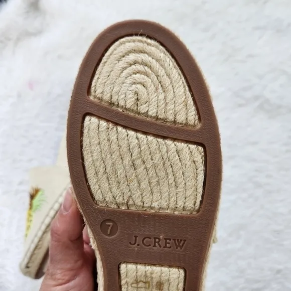 J. Crew Canvas Embroidered Fruit Espadrilles Size 7