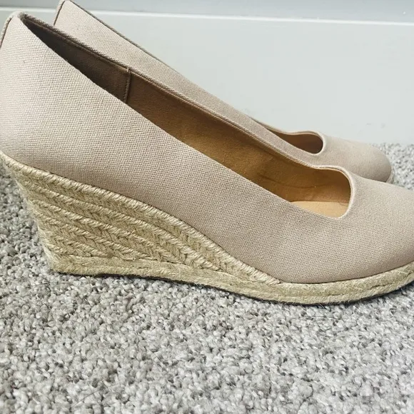J. Crew Cream Wedge Espadrilles with Jute Detailing