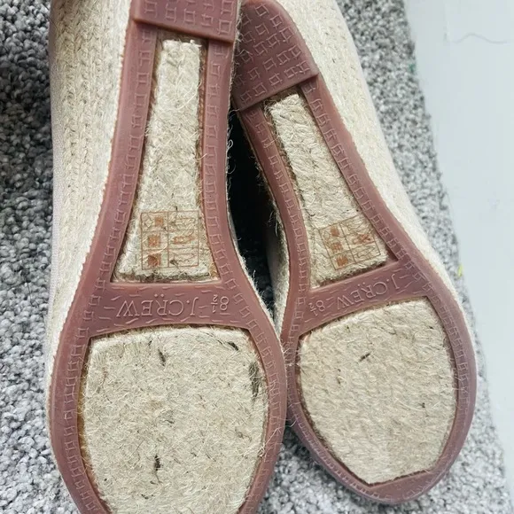 J. Crew Cream Wedge Espadrilles with Jute Detailing