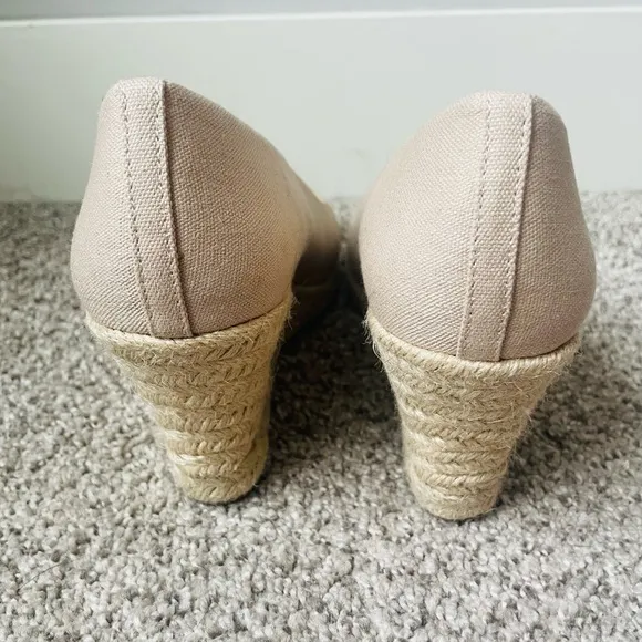 J. Crew Cream Wedge Espadrilles with Jute Detailing