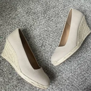 J. Crew Cream Wedge Espadrilles with Jute Detailing