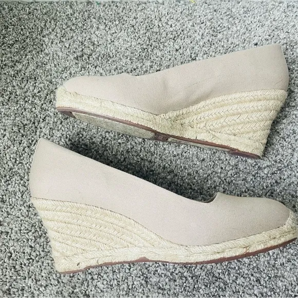 J. Crew Cream Wedge Espadrilles with Jute Detailing