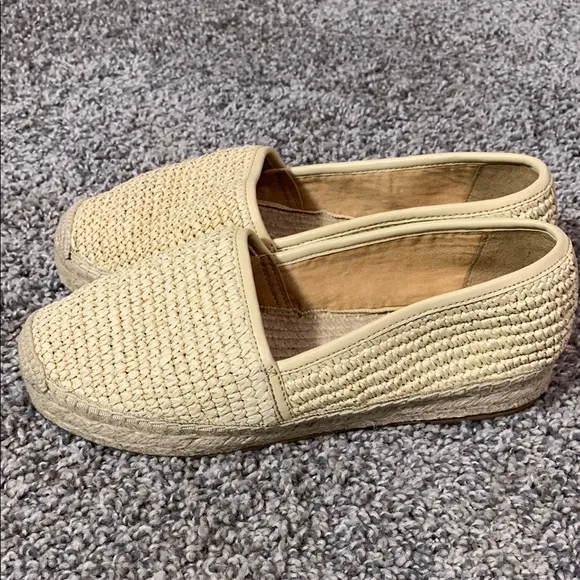 J. Crew Cream Woven Espadrilles Flats in Natural Raffia Sz 7