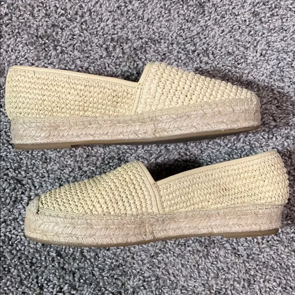 J. Crew Cream Woven Espadrilles Flats in Natural Raffia Sz 7
