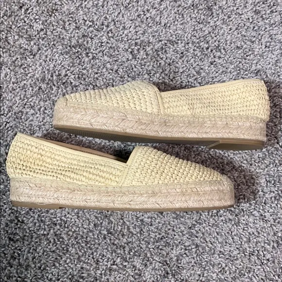 J. Crew Cream Woven Espadrilles Flats in Natural Raffia Sz 7