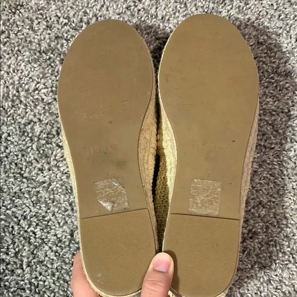 J. Crew Cream Woven Espadrilles Flats in Natural Raffia Sz 7